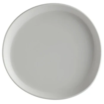 GET Riverstone 9 1/8" Light Gray Irregular Round Matte Melamine Coupe Plate - 12/Pack