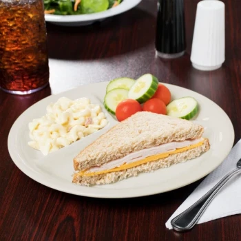 GET CP-10-DI Diamond Ivory 10 1/4" Three Compartment Plate - 12/Case
