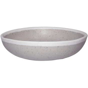 GET B-300-DVG Pottery Market 14 oz. Glazed Gray Melamine Bowl with White Trim - 12/Case