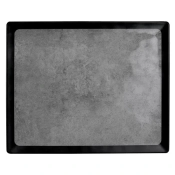 Elite Global Solutions B178128-SLVB Kobe 12 5/8" x 10 3/8" Silver / Black Rectangular Melamine Tray