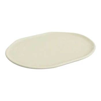 Dalebrook Mineral from Global Tableware Collective 12" x 9" Cream Crackle Melamine Platter - 6/Case