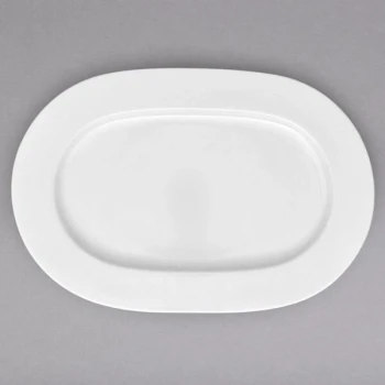 Villeroy & Boch 16-3272-2960 Stella Hotel 13 1/4" x 9" White Bone Porcelain Oval Platter - 6/Case