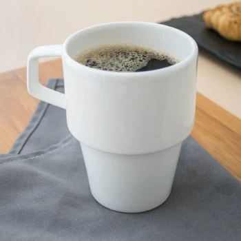 Villeroy & Boch 16-4004-4895 Affinity 13.5 oz. White Porcelain Stackable Mug with Handle - 6/Case