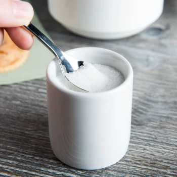 Tuxton GZP-734 TuxTrendz 1.875 oz. Porcelain White China Sugar Packet Holder / Caddy - 12/Case
