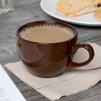 Tuxton DMF-0801 8 oz. Mahogany China Cappuccino Cup - 24/Case