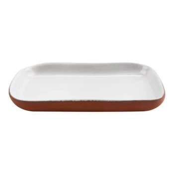 cheforward™ by GET Graupera Stone Heart 5 7/8" x 3 3/8" White Terracotta Tray - 12/Case
