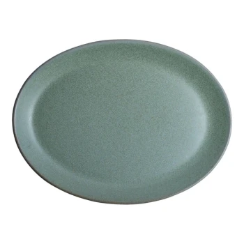 Maham Studio Carnaby from Steelite International 8" x 6" Oval Teal Stoneware Platter - 24/Case