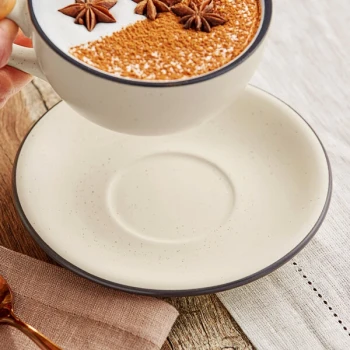 Acopa Embers 5 1/2" Cream White Matte Stoneware Saucer - 24/Case