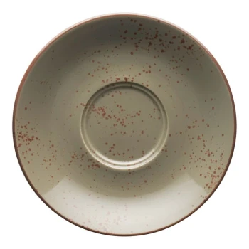 International Tableware Splash 6" Green Smoke Double Well Stoneware Saucer - 24/Case
