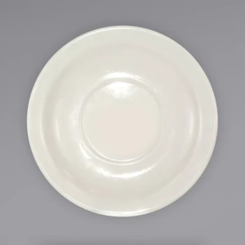 International Tableware Valencia 5 1/2" Ivory (American White) Narrow Rim Rolled Edge Saucer - 36/Case