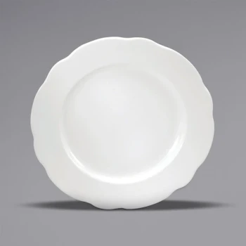 Oneida Buffalo Caprice by 1880 Hospitality F1560000126 7 3/8" Cream White Scalloped Edge China Plate - 36/Case