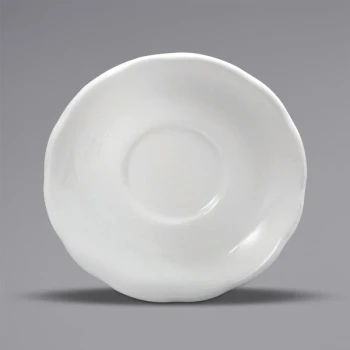 Oneida Buffalo Caprice by 1880 Hospitality F1560000500 5 5/8" Cream White Scalloped Edge China Saucer - 36/Case