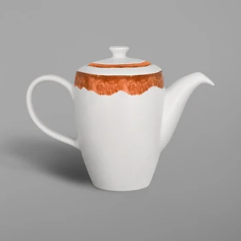 RAK Porcelain Woodart 11.9 oz. Cedar Orange Porcelain Coffee Pot and Lid - 4/Case