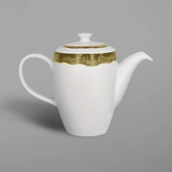 RAK Porcelain Woodart 11.9 oz. Moss Green Porcelain Coffee Pot and Lid - 4/Case