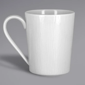 RAK Porcelain Soul 12.15 oz. Bright White Embossed Porcelain Mug - 12/Case