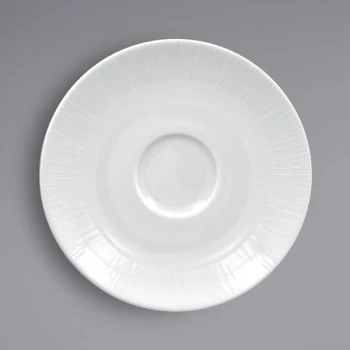RAK Porcelain Soul 6 3/4" Bright White Embossed Porcelain Saucer - 12/Case