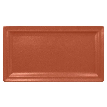RAK Porcelain Neo Fusion 14 15/16" x 8 1/4" Terra Brown Porcelain Rectangular Flat Plate - 6/Case