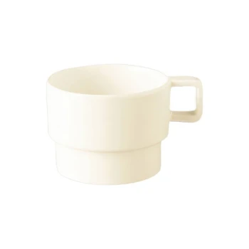 RAK Porcelain Nordic 7.8 oz. Warm White Porcelain Stackable Tea Cup - 12/Case