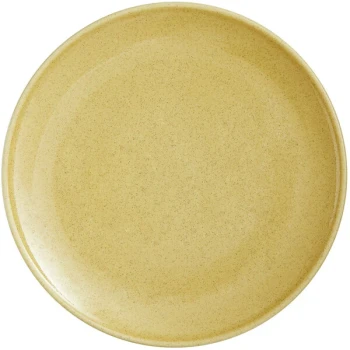 RAK Porcelain Genesis Glossy 9 7/16" Creme Brule Flat Porcelain Coupe Plate - 12/Case