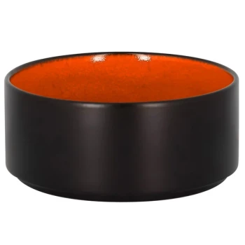 RAK Porcelain Fire 23 oz. Orange Round Porcelain Stackable Bowl - 12/Case