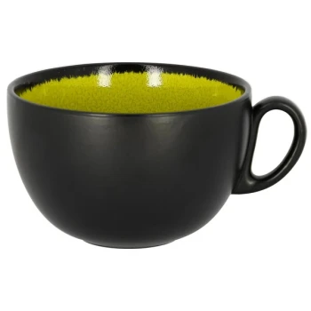 RAK Porcelain Fire 15.2 oz. Green Porcelain Breakfast Cup - 12/Case