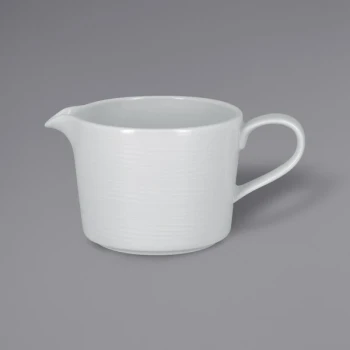 RAK Porcelain Helm 11.85 oz. Bright White Embossed Porcelain Gravy Boat - 12/Case