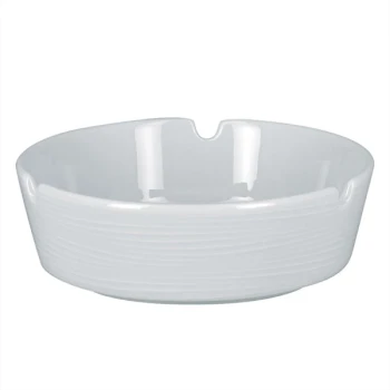 RAK Porcelain Helm 4 3/4" Bright White Embossed Round Porcelain Ashtray - 12/Case