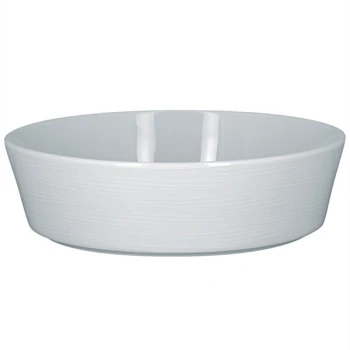 RAK Porcelain Helm 43.95 oz. Bright White Embossed Round Stackable Porcelain Bowl - 6/Case