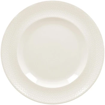 RAK Porcelain Favourite 11" Ivory Embossed Porcelain Flat Plate - 12/Case
