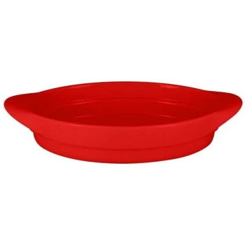 RAK Porcelain Chef's Fusion 10" Ember Red Oval Serving Dish - 3/Case