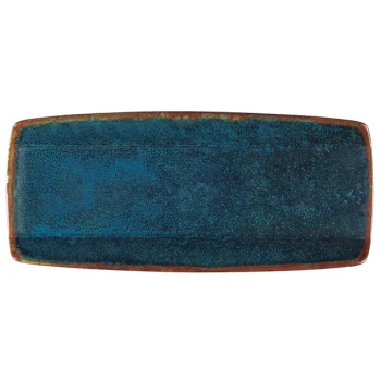 Oneida Studio Pottery Blue Moss by 1880 Hospitality F1468994760 10 1/2" x 4 5/8" Porcelain Narrow Sushi Plate - 24/Case