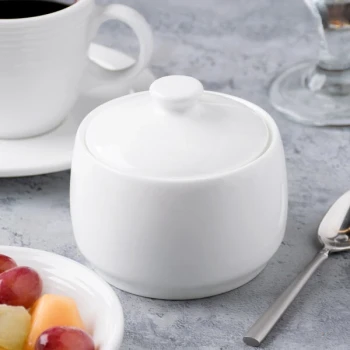 Reserve by Libbey 911190010 International 10 oz. Bone China Sugar Pot with Lid - 12/Case