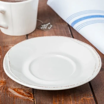 Libbey Farmhouse 6 1/4" Round Cream Porcelain Saucer - 36/Case