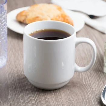 Libbey BW-1114 Basics 11.5 oz. Bright White Porcelain Stacking Mug - 36/Case