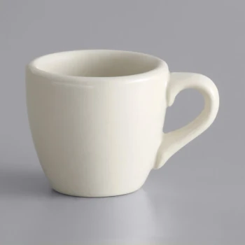 Libbey PWC-35 Princess White 3.5 oz. Ultima Cream White Rolled Edge Stoneware Demitasse Cup - 36/Case