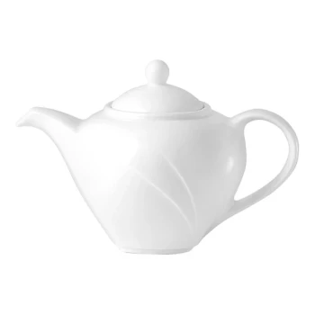 Steelite Distinction Alvo 21 oz. White Embossed Teapot with Lid - 6/Case