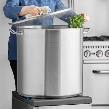 Vigor SS1 Series 100 Qt. Heavy-Duty Stainless Steel Aluminum-Clad Stock Pot with Cover
