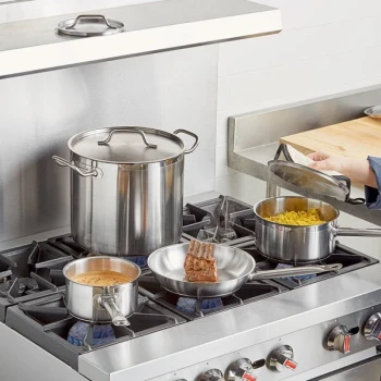 Vigor SS1 Series 7-Piece Induction Ready Stainless Steel Cookware Set with 2 Qt., 3.5 Qt. Sauce Pans, and 16 Qt. Stock Pot with Covers and Frying Pan