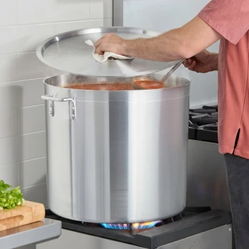 Choice 100 Qt. Standard Weight Aluminum Stock Pot with Cover