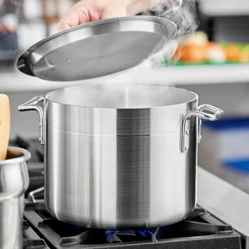 Choice 10 Qt. Standard Weight Aluminum Stock Pot with Cover