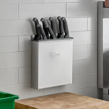 Edlund KR-699 10-Slot Enclosed Stainless Steel Knife Rack with Open Back