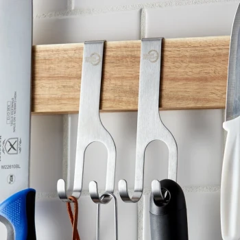 Mercer M30741 Double Hooks For Magnetic Knife / Utensil Bar   - 2/Pack