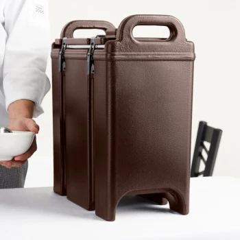 Cambro 350LCD131 Camtainer® 3.375 Gallon Dark Brown Insulated Soup Carrier