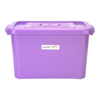 Mercer Culinary M33064 16 1/2" x 14 1/8" x 11 1/8" Purple Allergen-Free Storage Tote with Lid