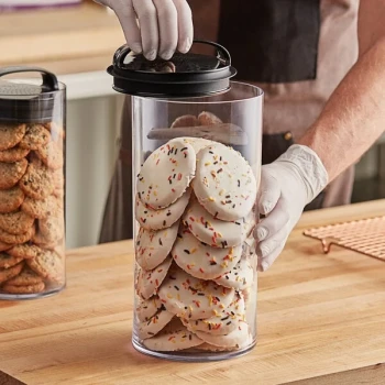 Prepara Evak Fresh Saver 4 Qt. Clear SAN Plastic Round Airtight Food Storage Container with Push Down Lid 3044-B