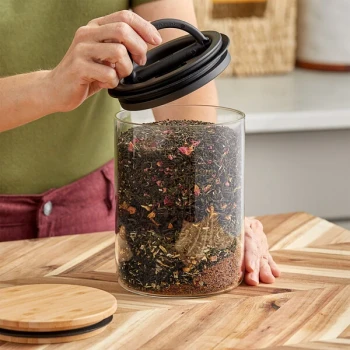 Planetary Design Airscape 17 oz. Glass / Bamboo Round Airtight Food Storage Container AGW07