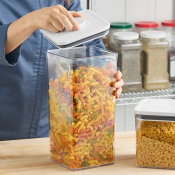OXO Good Grips 6 Qt. Clear Square SAN Plastic Food Storage Container with White POP Lid