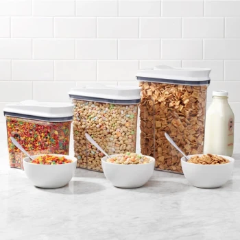 OXO Good Grips 4.5 Qt. Clear Rectangular SAN Plastic Food Storage Container with White POP Lid