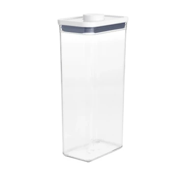 OXO Good Grips 3.7 Qt. Clear Rectangular SAN Plastic Food Storage Container with White POP Lid
