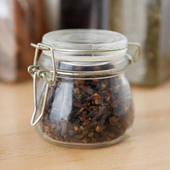 American Metalcraft HMMJ5 5 oz. Glass Miniature Hinged Apothecary Jar